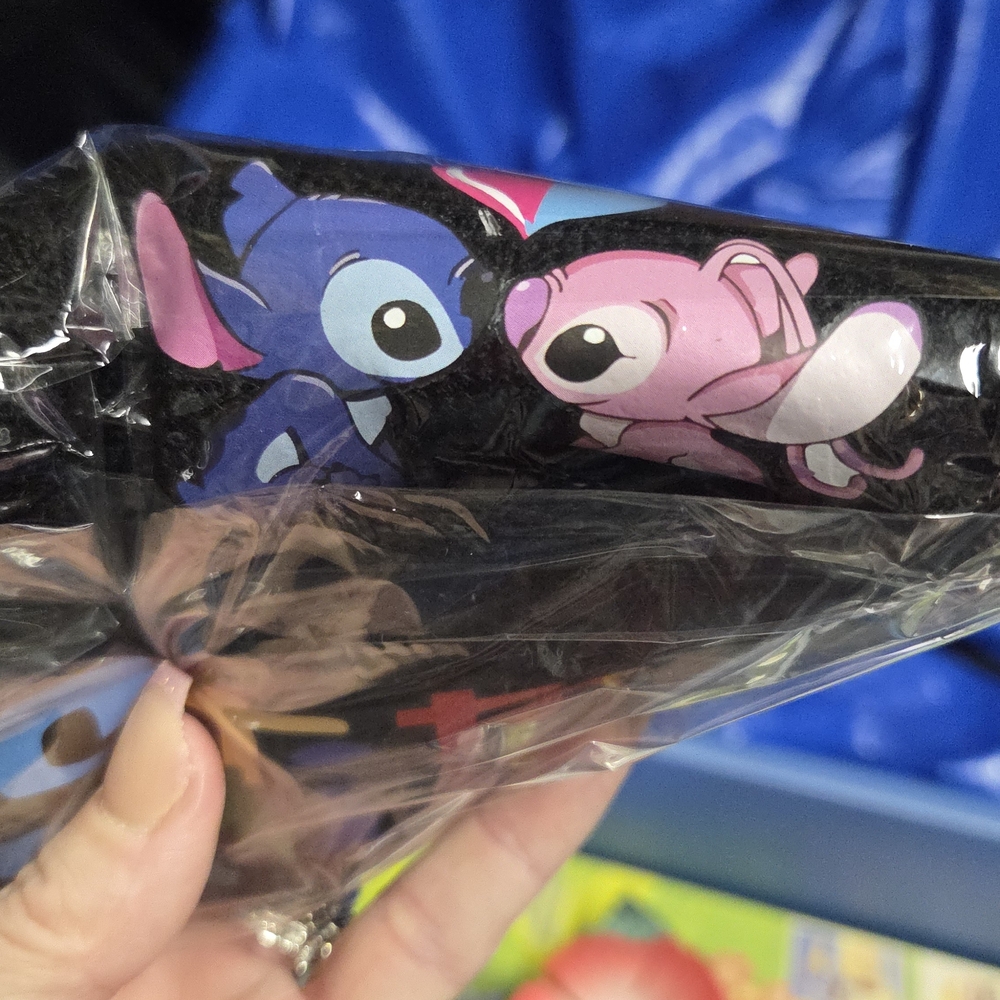 Stitch and Angel Black Socks